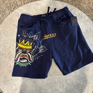 Ed Hardy Men's Navy Graphic Shorts